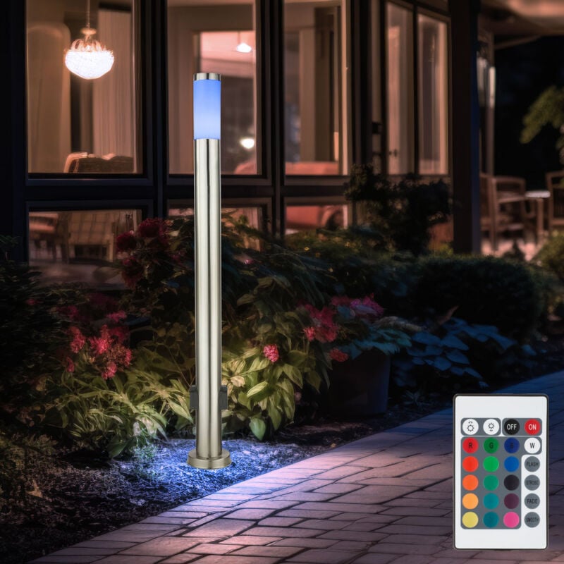 foto del prodotto lampada da terra a led per esterni apparecchio per illuminazione da giardino stainless steel illuminazione da giardino presa di corrente dimmer con