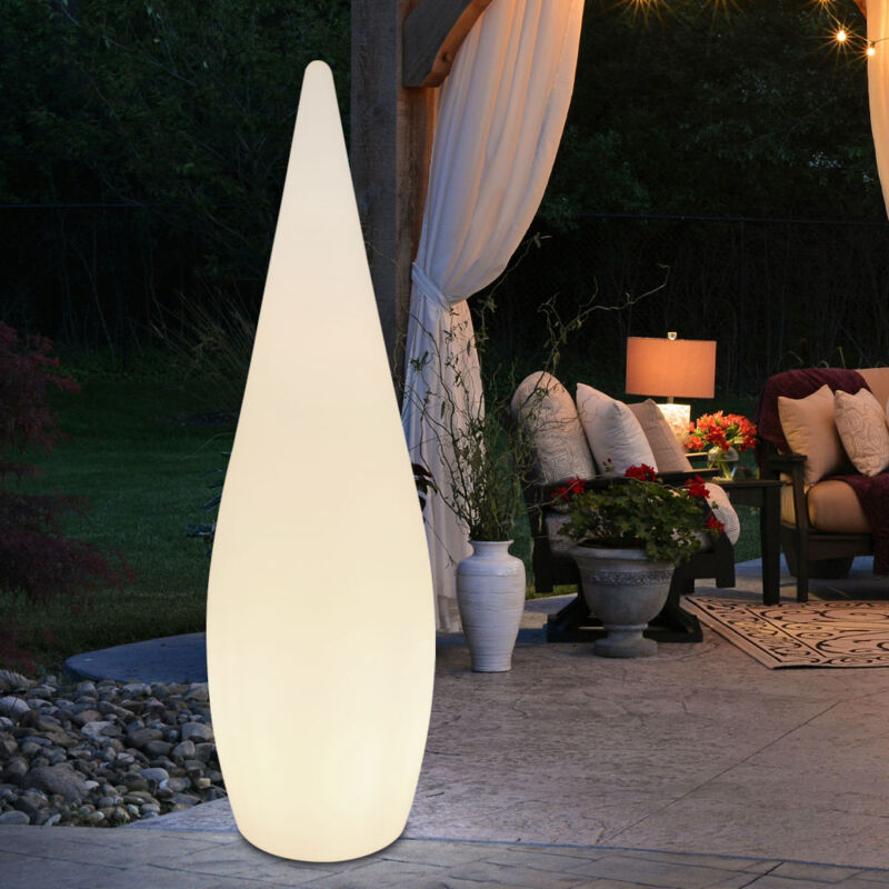 foto del prodotto lampada da terra a led per esterni lampada da giardino lampada da terra per patio con picchetto a terra per il fissaggio, plastica bianca opalina, 1x