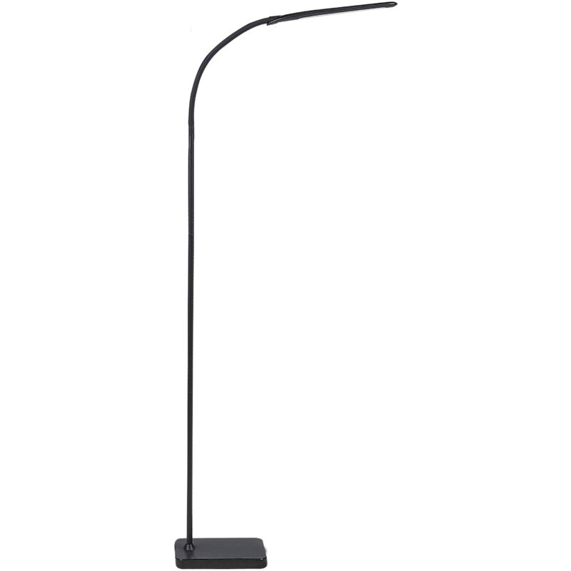 foto del prodotto lampada da terra a led per ufficio in metallo e interruttore a sfioramento nero norma