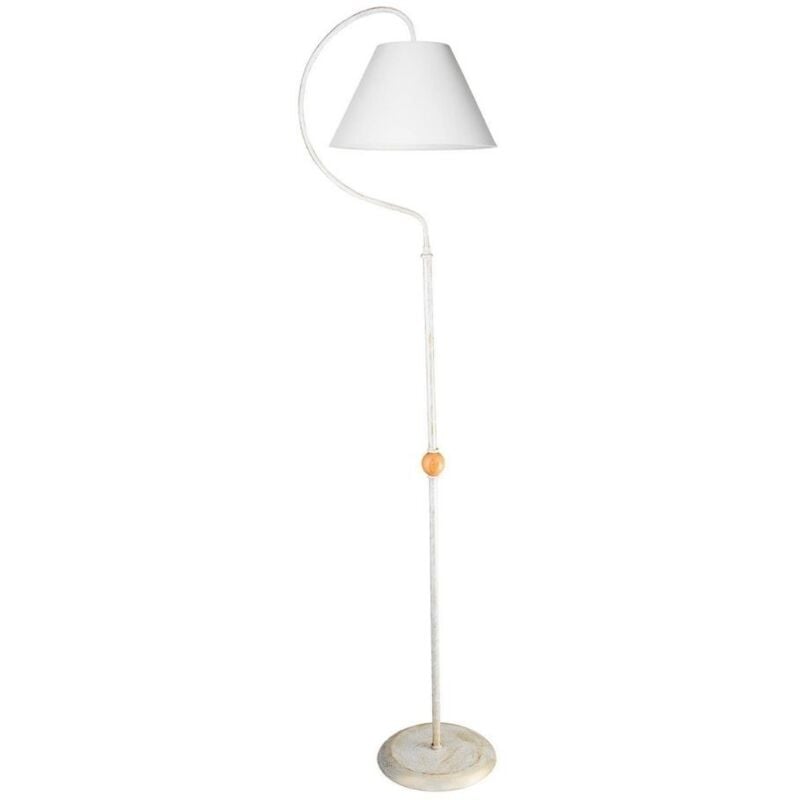 foto del prodotto lampada da terra a stelo con paralume tessuto bianco geo asz1043