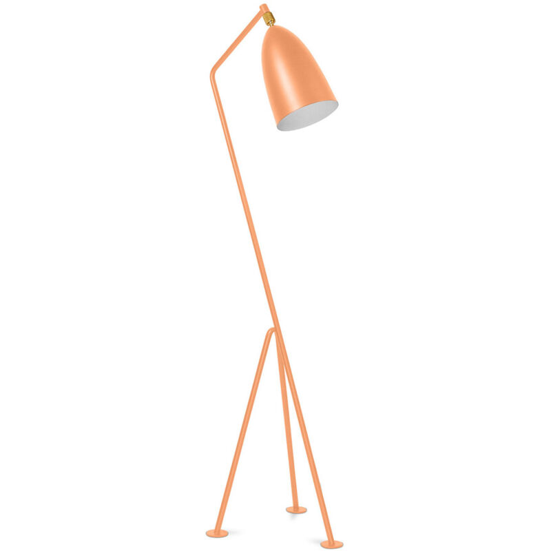 foto del prodotto lampada da terra a treppiede lampada da salotto hopper arancione