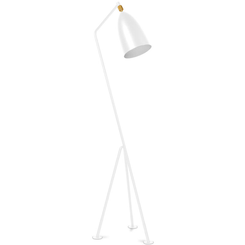 foto del prodotto lampada da terra a treppiede lampada da salotto hopper bianco