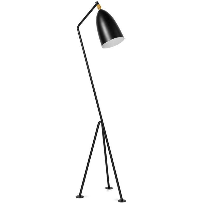 foto del prodotto lampada da terra a treppiede lampada da salotto hopper nero