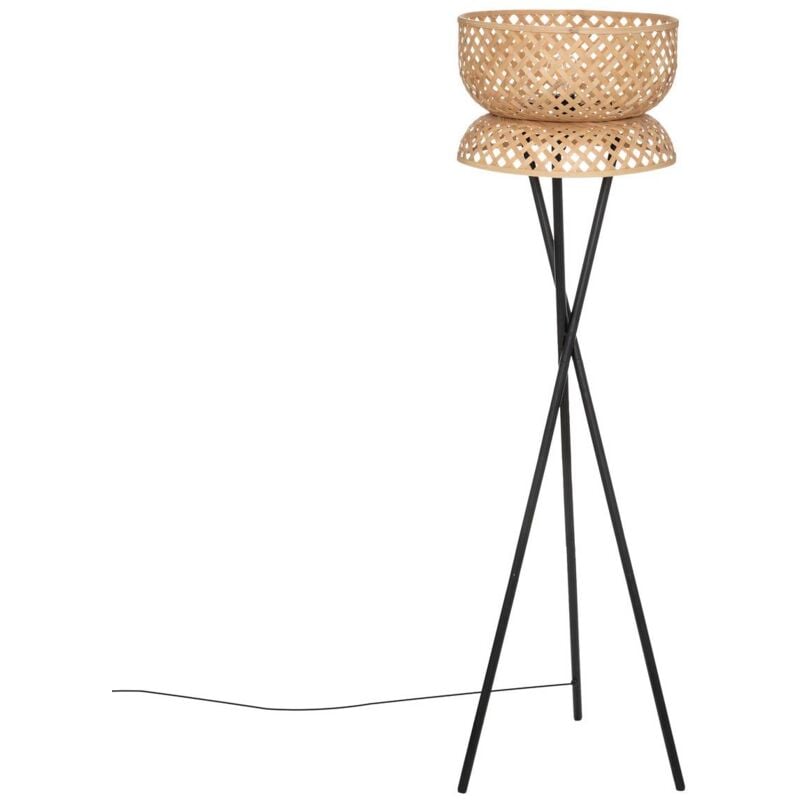 foto del prodotto lampada da terra a treppiede suny in bamb nero h145cm atmosphera cr ateur d int rieur