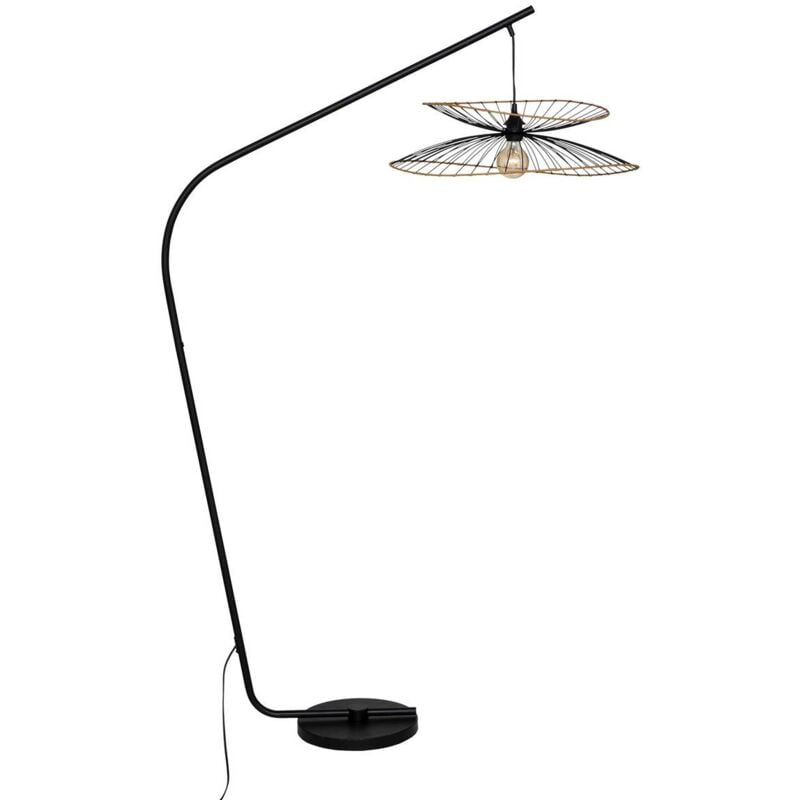foto del prodotto lampada da terra ad arco in metallo nero alara h177cm atmosphera cr ateur d int rieur