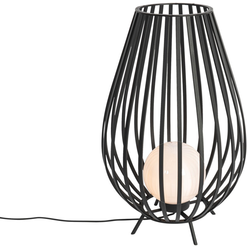 foto del prodotto lampada da terra angela design acciaio,plastico nero tondo max. 1 x watt qazqa