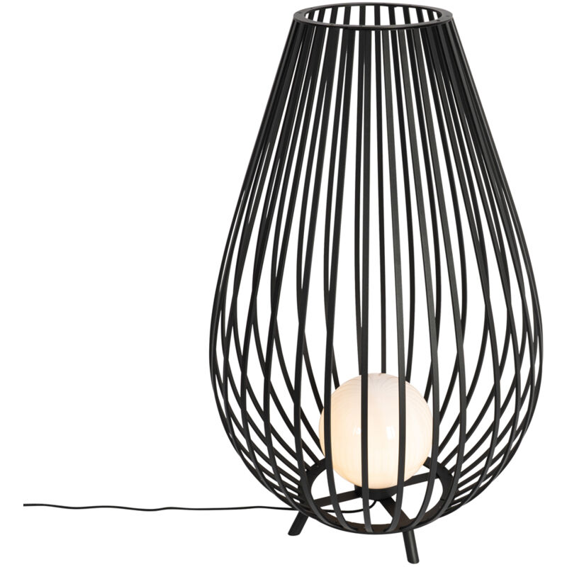 foto del prodotto lampada da terra angela design acciaio,plastico nero tondo max. 1 x watt qazqa