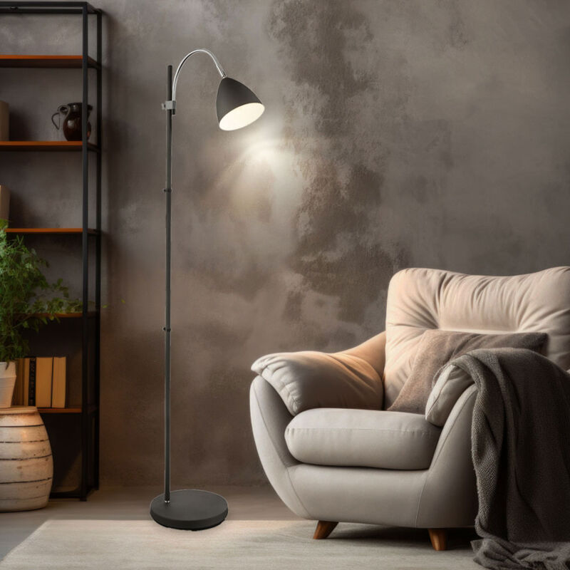 foto del prodotto lampada da terra antracite faretto spot faretto mobile soggiorno illuminazione stand lampada regolabile in altezza