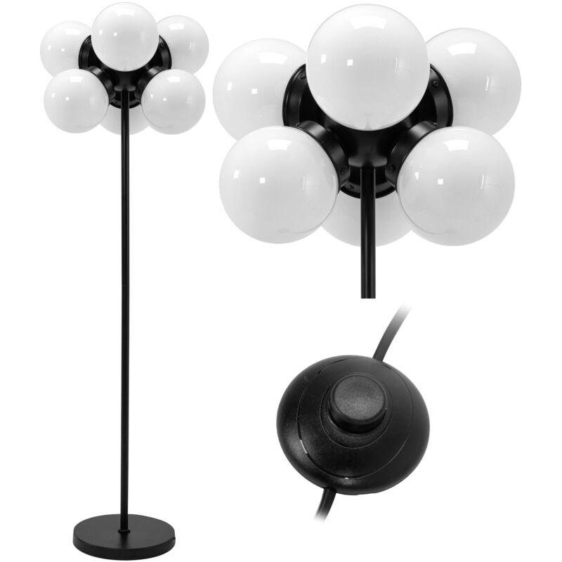 foto del prodotto lampada da terra app905 6f loft sfera 6 punti luce e27 40x127,5cm