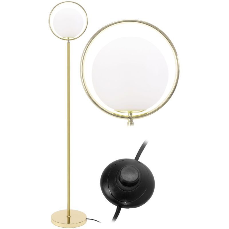 foto del prodotto lampada da terra app927 1f oro sfera 1 punti luce e27 25x150cm