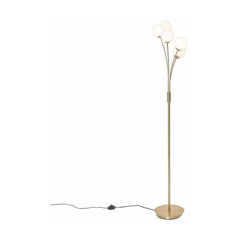 foto del prodotto lampada da terra athens opal moderno acciaio,vetro bianco oro tondo max. 5 x watt qazqa