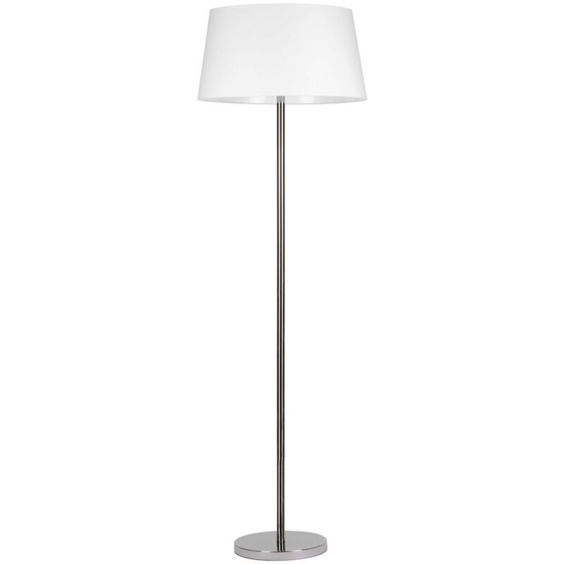 foto del prodotto lampada da terra barnaba, metallo, tessuto, argento, bianco, 50x50x160 cm