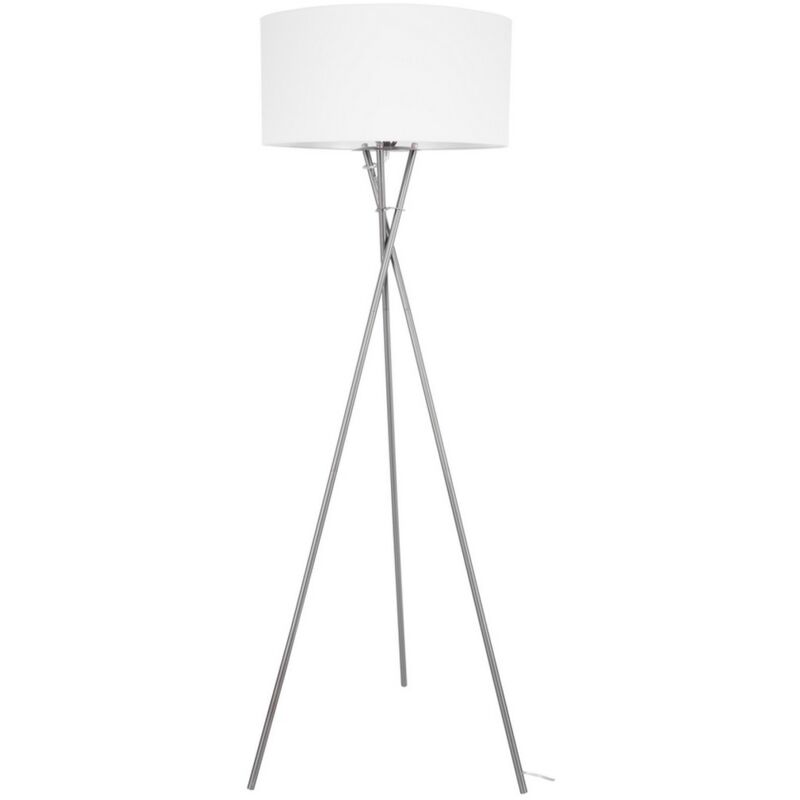 foto del prodotto lampada da terra battista, metallo, tessuto, argento, bianco, 62x62x154 cm