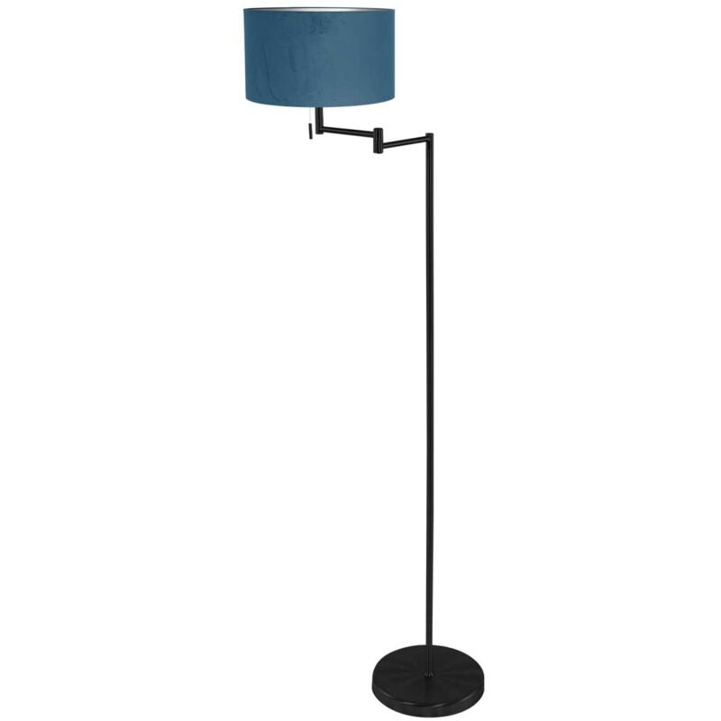 foto del prodotto lampada da terra bella nero metallo tessuto mexlite