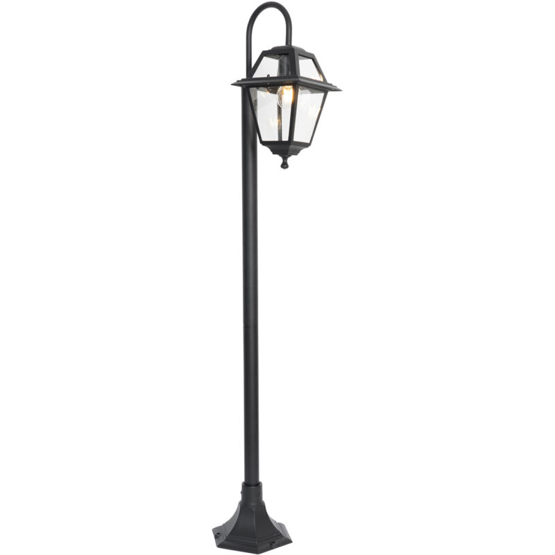 foto del prodotto lampada da terra berta classico alluminio,vetro nero quadrato max. 1 x watt qazqa