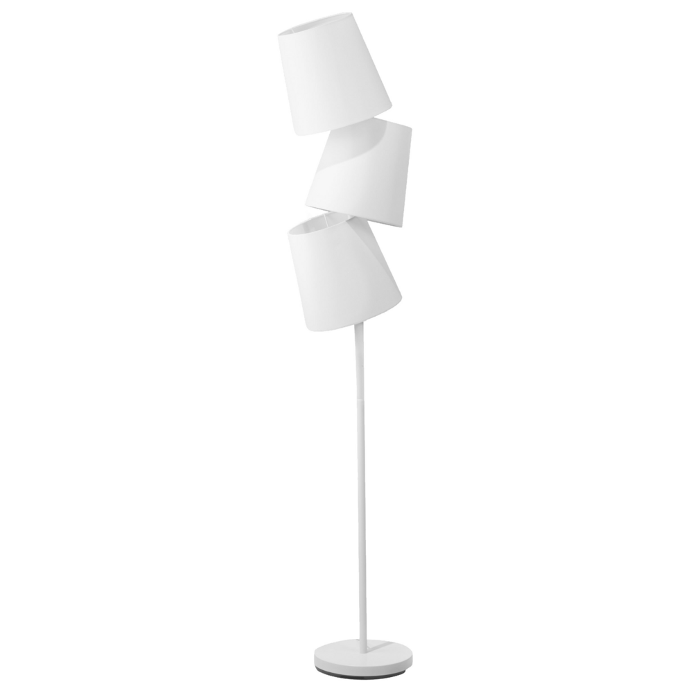foto del prodotto lampada da terra bianco sporco in tessuto e metallo 164 cm 3 luci orientabile moderna
