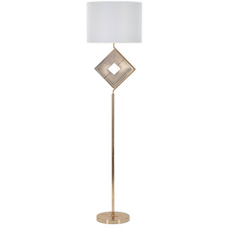 foto del prodotto lampada da terra bionaz, luce da terra, lampada da pavimento, lampada a stelo, 40x40 h161 cm, bianco e oro dmora