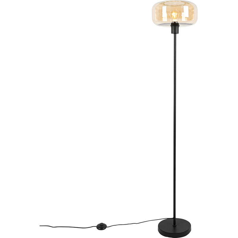 foto del prodotto lampada da terra bizle art d co vetro,acciaio beige nero tondo max. 1 x watt qazqa