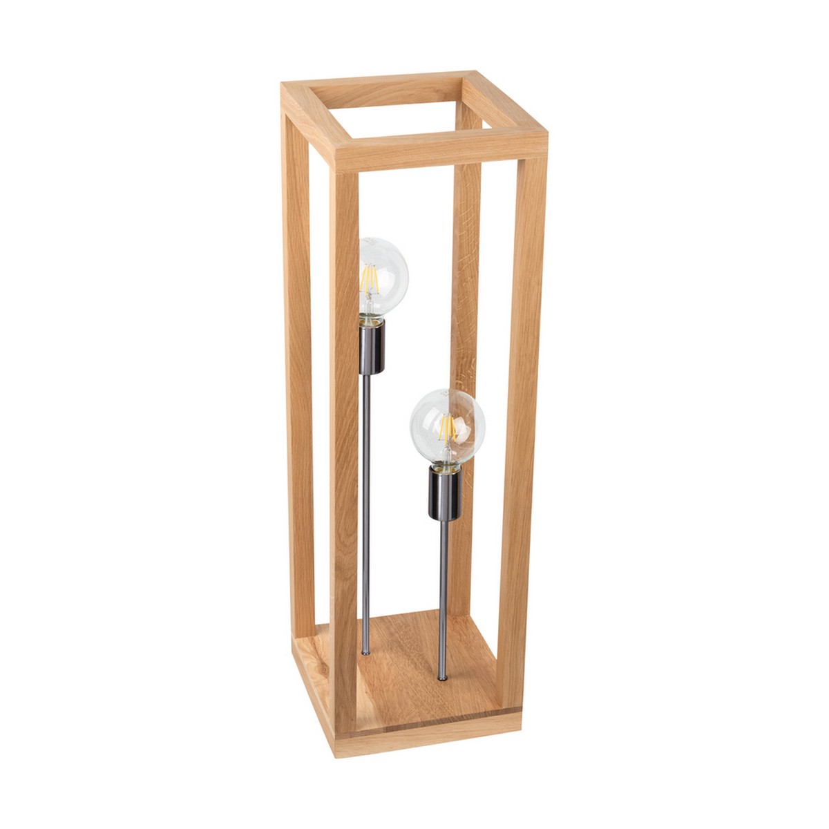 foto del prodotto lampada da terra boiana, legno, metallo, argento, marrone, 25x25x80 cm