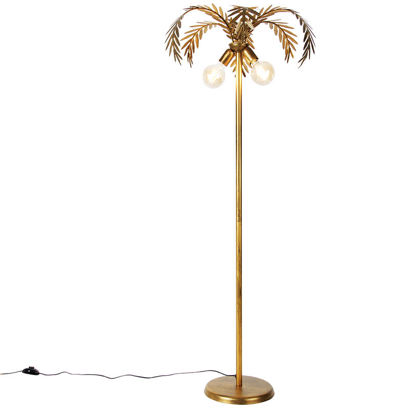 foto del prodotto lampada da terra botanica retr acciaio oro oblungo max. 2 x watt qazqa