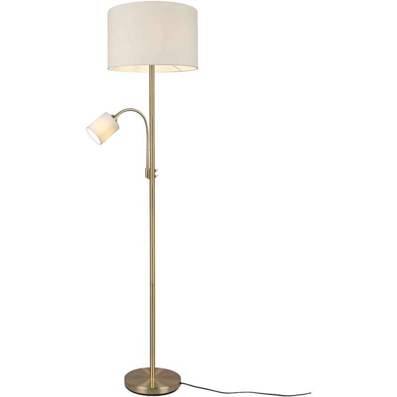 foto del prodotto lampada da terra c lampada da lettura, ottone e bianco crema, h 170 cm, hotel