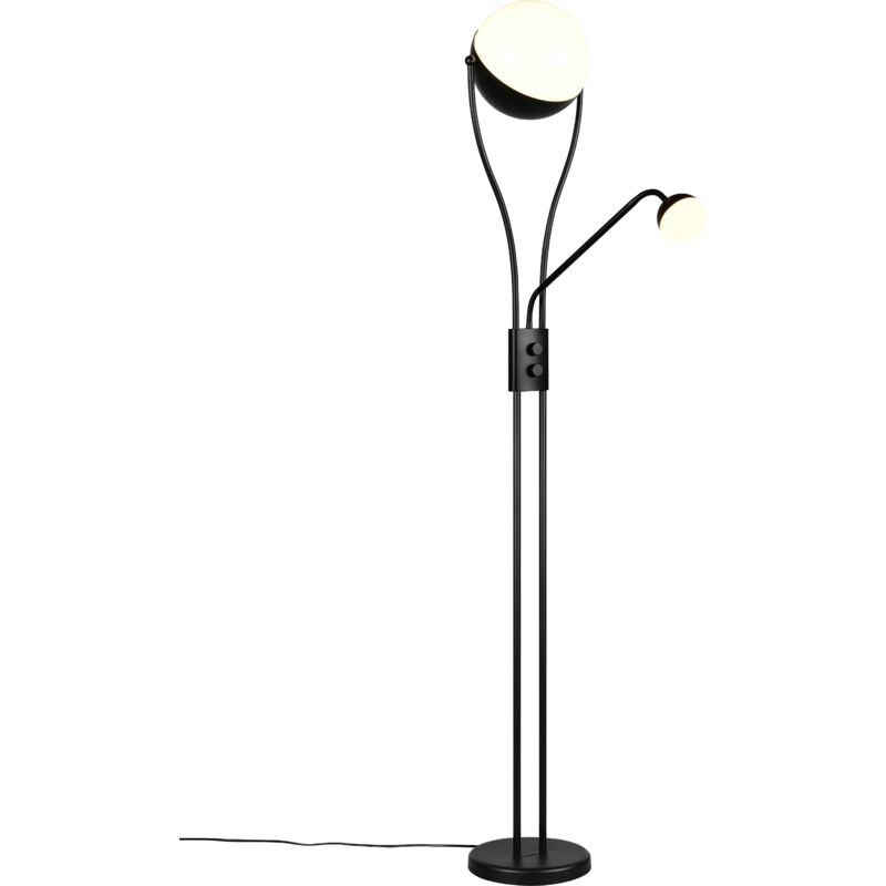 foto del prodotto lampada da terra c lampada lettura, metallo, nero opaco, h 180 cm, chris