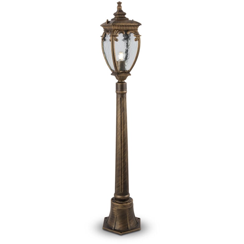foto del prodotto lampada da terra classica da esterno alluminio oro 1 lucec e27 60w ip44