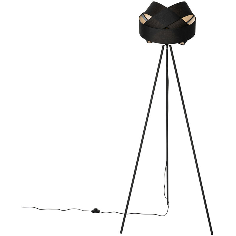 foto del prodotto lampada da terra cloth moderno tessuto,acciaio nero tondo max. 1 x watt qazqa