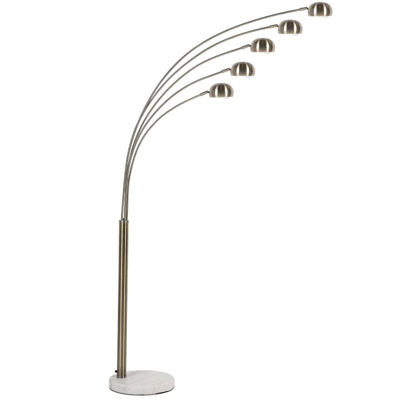 foto del prodotto lampada da terra colore dorato metallo cromato 210 cm orientabile 5 luci