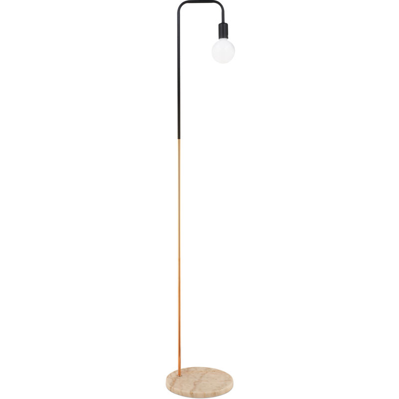 foto del prodotto lampada da terra con base in marmo lampada da salotto carlo oro rosa cromo