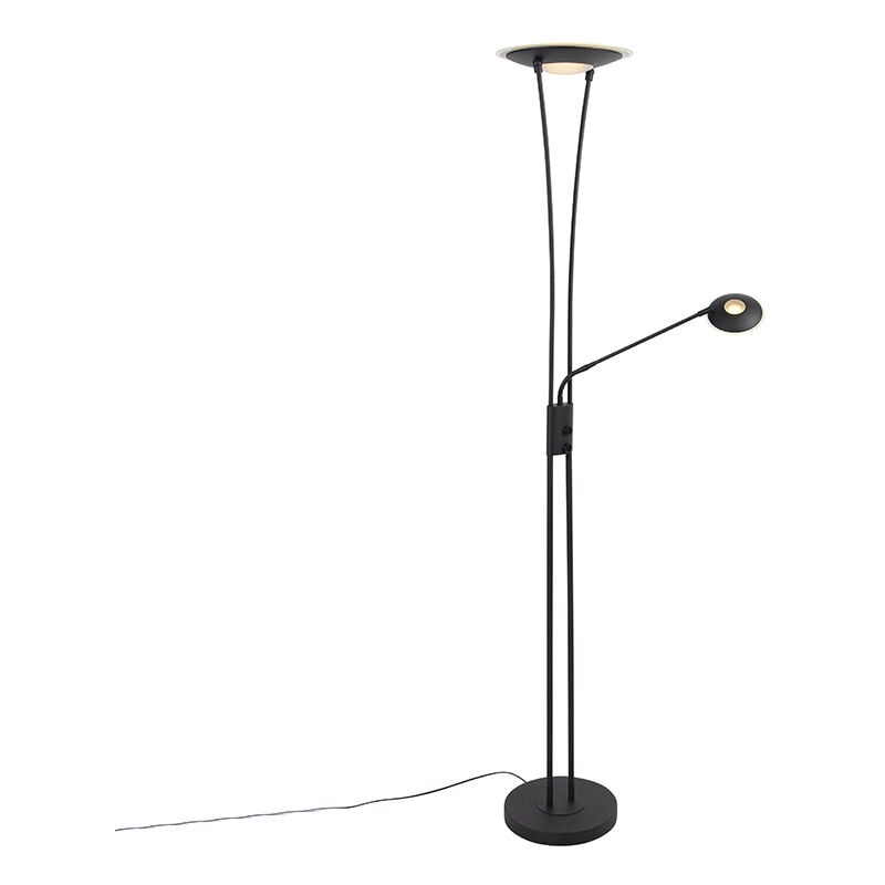 foto del prodotto lampada da terra con braccioo de lettura ibiza - moderno - acciaio,vetro - nero - oblungo non sostituibile led max. 1 x 19 watt - qazqa