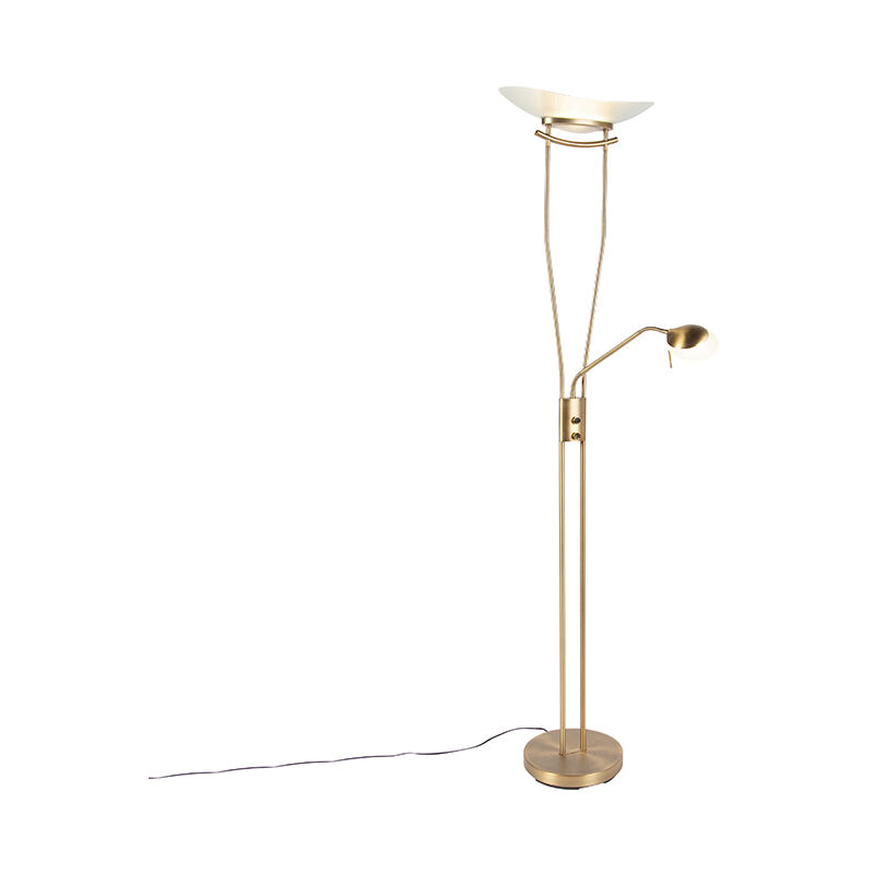 immagine 0 del prodotto lampada da terra con braccioo de lettura lexus moderno vetro,acciaio bronzo oblungo non sostituibile led max. 1 x 18 watt qazqa