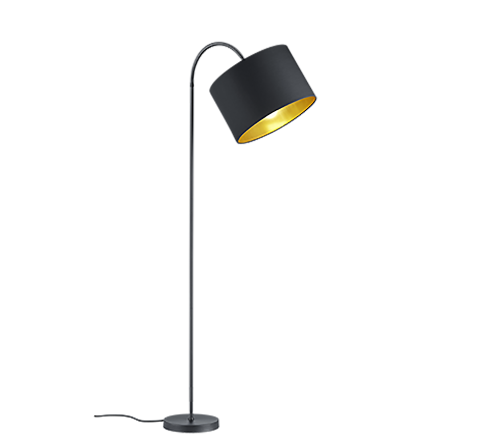 foto del prodotto lampada da terra con diffusore orientabile, metallo, nero e oro, h 156 cm, hostel