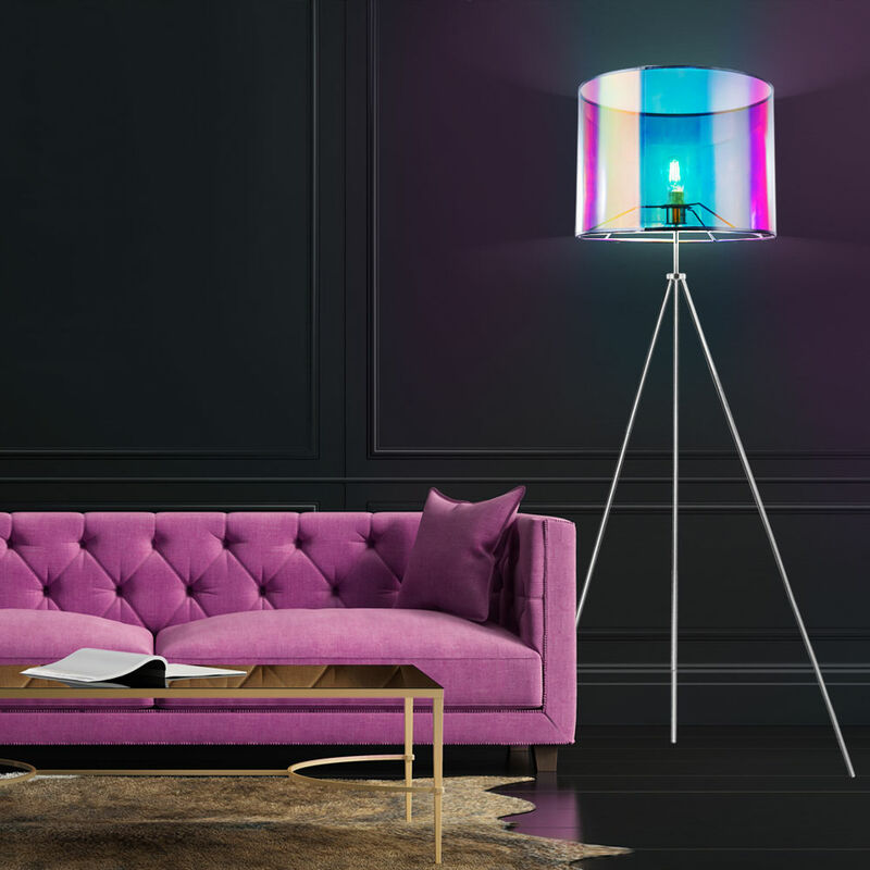foto del prodotto lampada da terra con paralume colorato lampada da terra design lampada da terra a 3 gambe con interruttore, 1x e27, dmxh 65x155cm dm paralume 40cm,