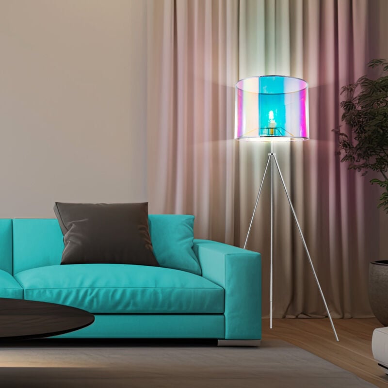 foto del prodotto lampada da terra con paralume colorato lampada da terra design lampada da terra a 3 gambe con interruttore, 1x e27, dmxh 65x155cm dm paralume 40cm,