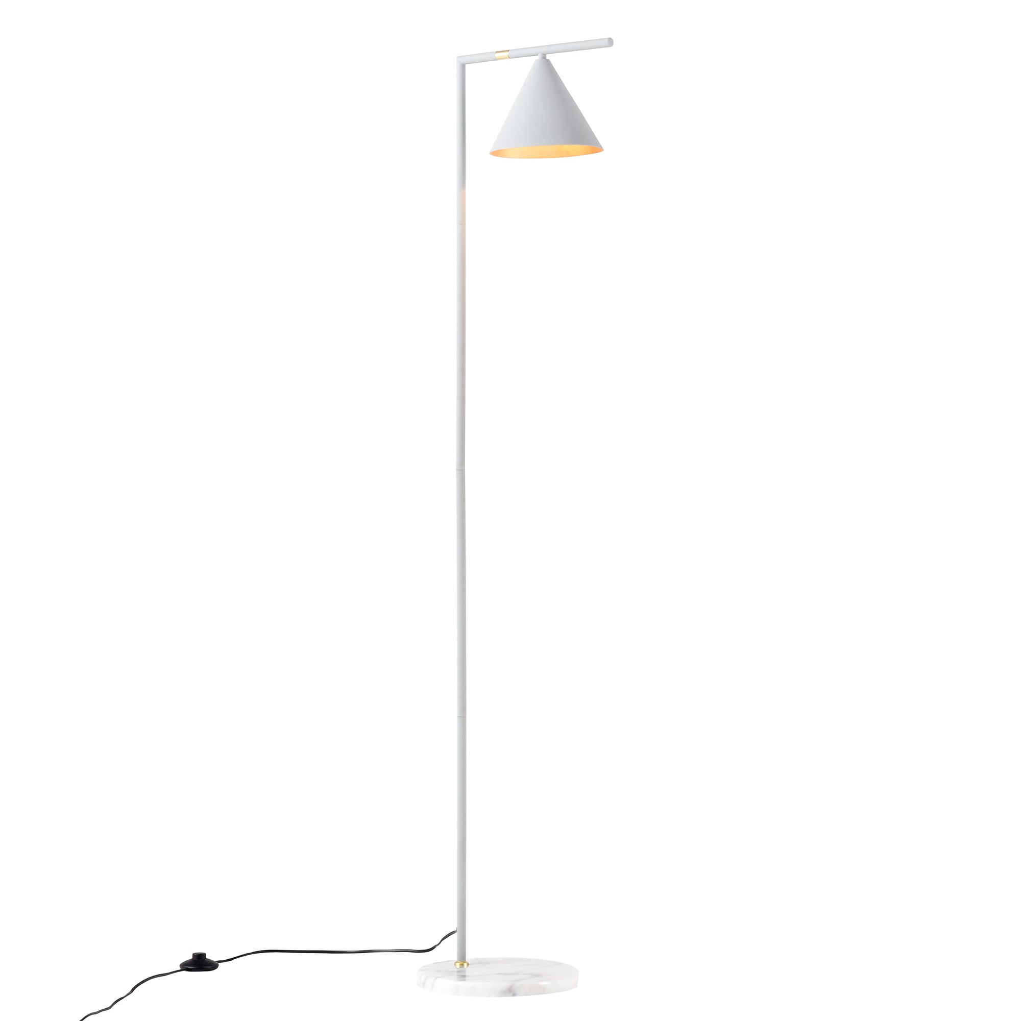 foto del prodotto lampada da terra con paralume conico e27 altezza 160 cm bianco 03 0007276
