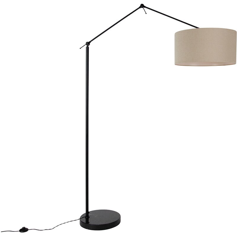 foto del prodotto lampada da terra con paralume editor stof - design - acciaio,tessuto - marrone nero - oblungo max. 1 x watt - qazqa