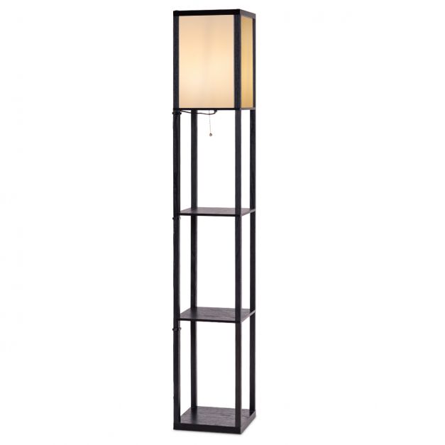 foto del prodotto lampada da terra con ripiano a 3 livelli per riporre gli oggetti lampada da terra dal design scandinavo nero per camera da letto e soggiorno (lampadina non inclusa) 220-240 v 40 watt 20 0005030