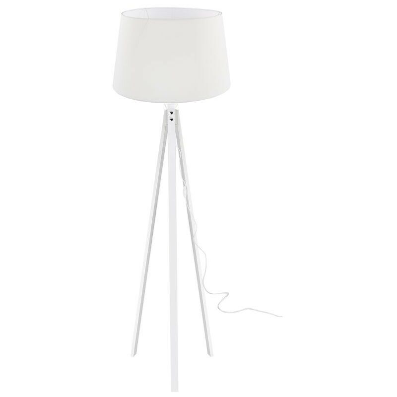 foto del prodotto lampada da terra con treppiede bianco e paralume tripod bianco decobi2736