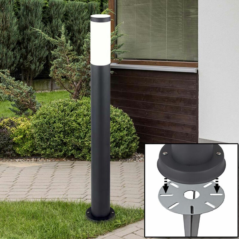 foto del prodotto lampada da terra da esterno da giardino illuminazione a spina per illuminazione terrazze in acciaio inox terra terra spiedo luce antracite