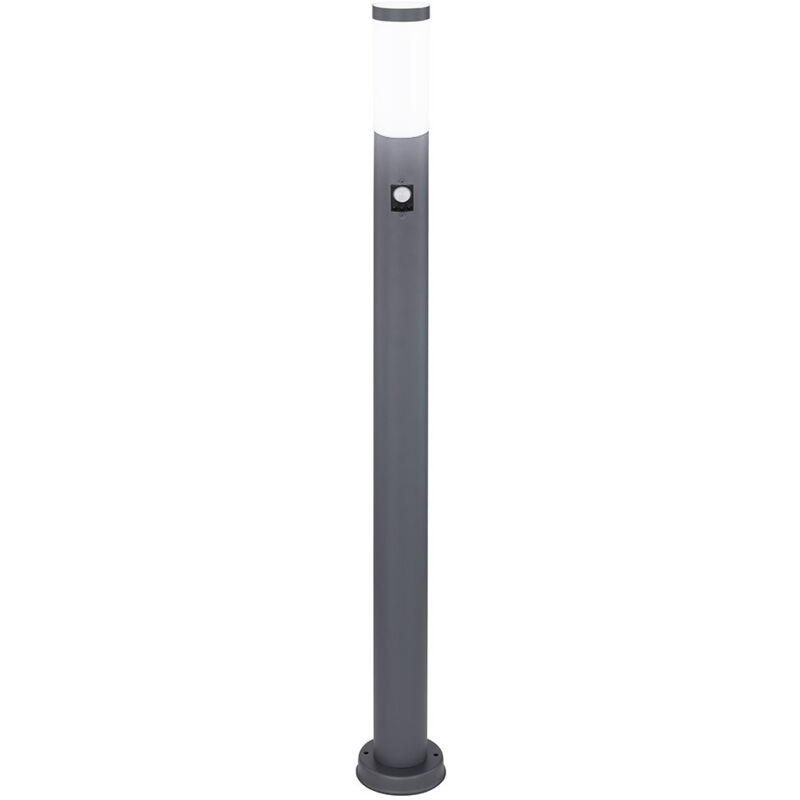 foto del prodotto lampada da terra da giardino illuminazione per esterni in acciaio inox rilevatore di movimento colonna antracite segnapasso per terrazza in un set