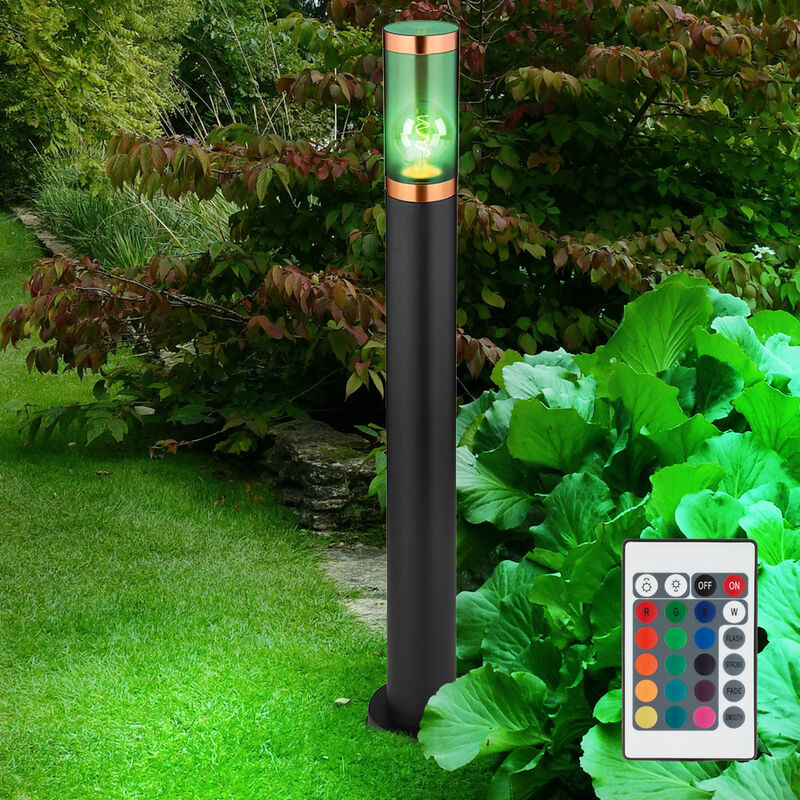 immagine 0 del prodotto lampada da terra da giardino per esterni lampada da terra per sentiero in acciaio inox per esterni, telecomando con memoria dimmerabile, accento rame