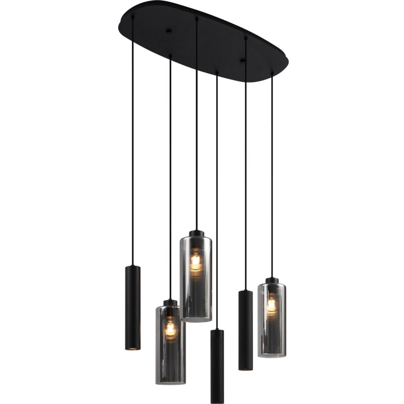 foto del prodotto lampada da terra duplantis - moderno - vetro - nero - oblungo max. 3 x watt - qazqa
