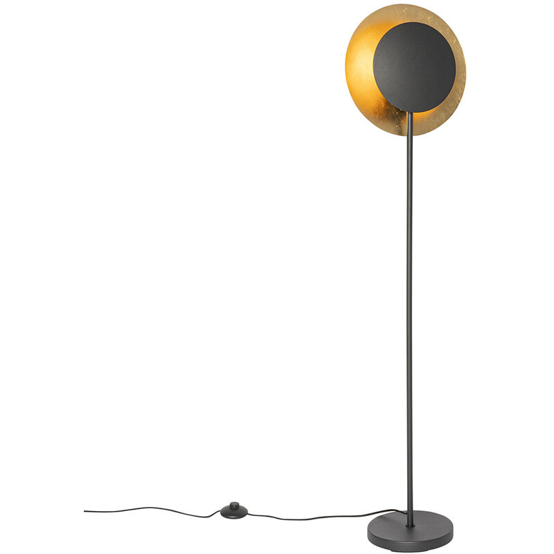 foto del prodotto lampada da terra emilienne art d co acciaio nero oro oblungo max. 1 x watt qazqa