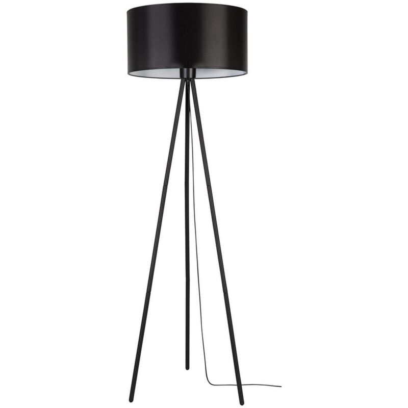 foto del prodotto lampada da terra ergene, metallo, tessuto, nero, 50x50x160 cm