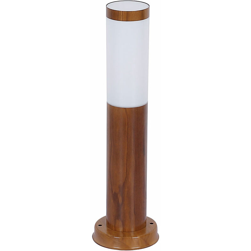 foto del prodotto lampada da terra esterna in acciaio inox lampada da terra per giardino lampada da esterno in piedi fuori, aspetto legno opale rustico, 1x e27, dxh