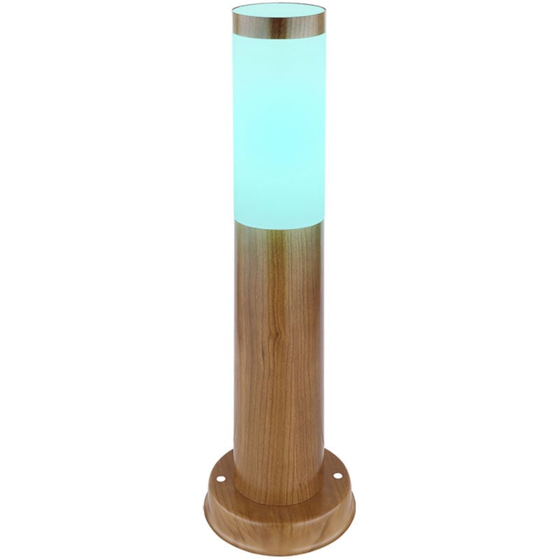 foto del prodotto lampada da terra esterna in acciaio inox lampada da terra per giardino lampada da esterno in piedi fuori, aspetto legno opale rustico, 1x e27, dxh