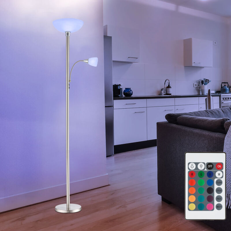 foto del prodotto lampada da terra faretto da soffitto lampada da soggiorno lampada da camera da letto lampada da terra, metallo vetro nichel cromo, led rgb