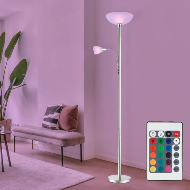 foto del prodotto lampada da terra faretto da soffitto lampada da soggiorno lampada da camera da letto lampada da terra, metallo vetro nichel cromo, led rgb