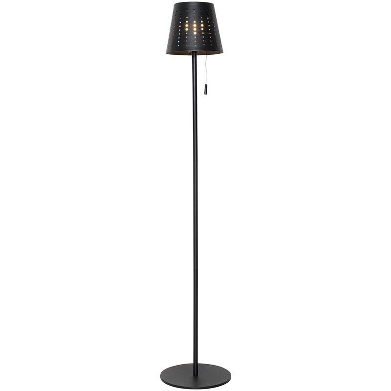 foto del prodotto lampada da terra ferre moderno acciaio,alluminio nero oblungo non sostituibile led max. 1 x 3 watt qazqa